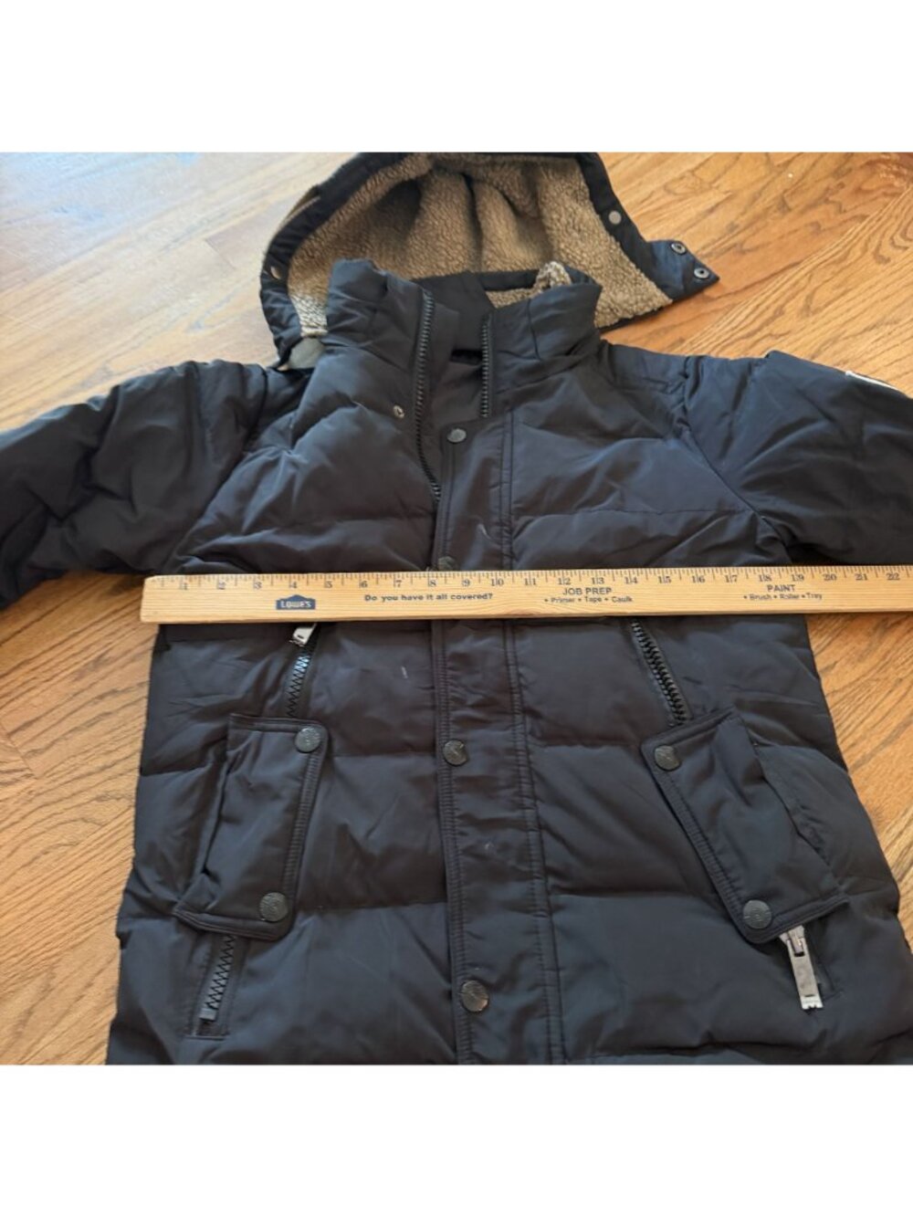 J Sports Hooded Black Coat Jacket Youth XL 13-14 Warm Coat - Picture 4 of 9